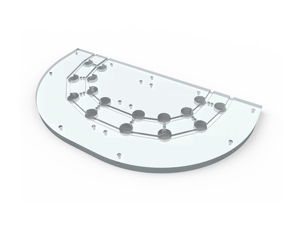 Piastra in polietilene per testata trasportatore a pallet